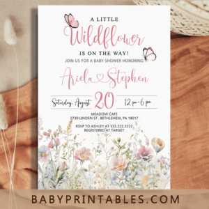 A Little Wildflower is on The Way Shower Invitations
