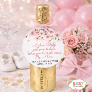 ready to pop baby shower mini champagne favor tag blush baby shower decor elegant baby shower favors printable favor tag baby baby shower bottle label baby shower party favors pink floral baby shower tag champagne favor baby shower baby shower keepsake tag