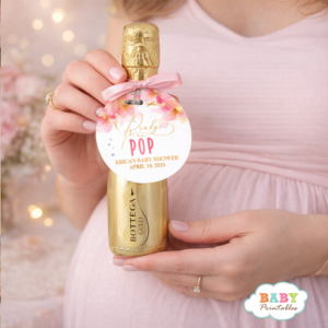 ready to pop baby shower mini champagne favor tag blush baby shower decor elegant baby shower favors printable favor tag baby baby shower bottle label baby shower party favors pink floral baby shower tag champagne favor baby shower baby shower keepsake tag