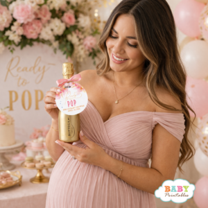 ready to pop baby shower mini champagne favor tag blush baby shower decor elegant baby shower favors printable favor tag baby baby shower bottle label baby shower party favors pink floral baby shower tag champagne favor baby shower baby shower keepsake tag