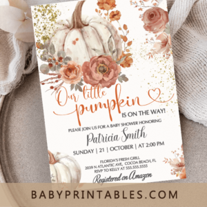 fall baby shower invitations boy