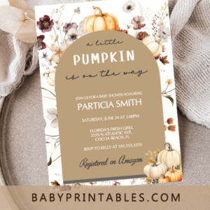 Autumn Meadow Boho Fall Baby Shower Invite