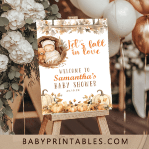 fall in love baby shower welcome sign
