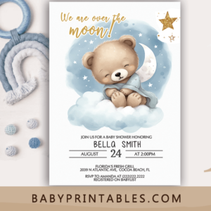 1-Neutral Twinkle Little Star Baby Shower Invite