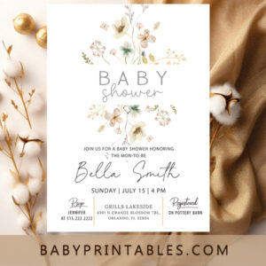 WILDFLOWER INVITE BABY SHOWER