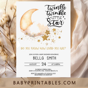 Over the moon baby shower invitation