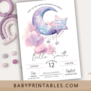 3-Twinkle Little Star Bear and moon invite