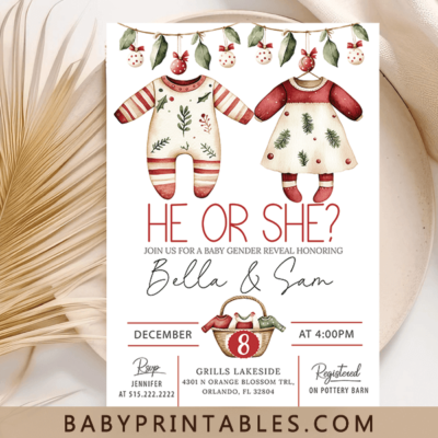 Girl Merry Little Baby Shower Invitation