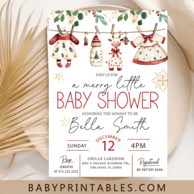 christmas baby shower invitation ideas