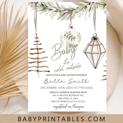 Merry little Christmas baby shower invitation