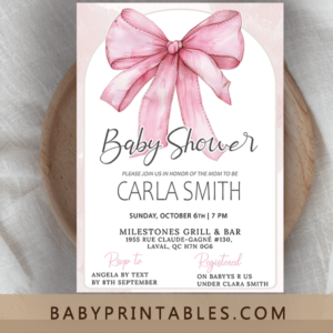 683-Elegant Pink Coquette Baby Shower Invitation