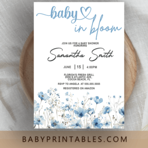 This Baby in Bloom baby shower invitation is a charming way to welcome the little one, perfect for a spring or summer celebration. Adorned with soft, muted wildflower designs, these invitations beautifully symbolize new life and growth.