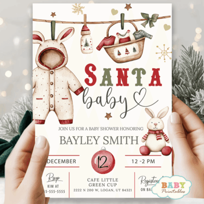 Winter baby shower invitation