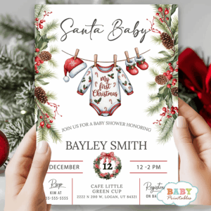 Santa baby it's cold outside baby shower invite