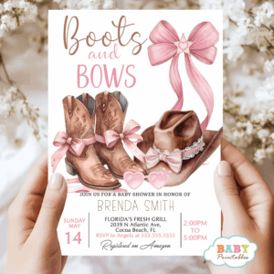 western baby shower bows coquette cowgirl baby shower