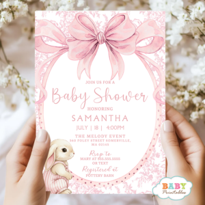 rabbit baby shower pink spring baby shower girl rustic floral baby shower elegant baby shower girl baby shower invite floral blush pink baby shower