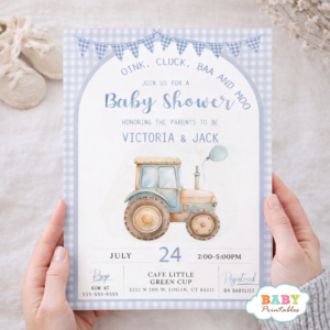 Farm Baby Shower Invitation, Little Farmer Baby Shower Invite, Red Truck Baby Shower, Farm Animals Baby Shower Printable, Barnyard Baby Shower Invite