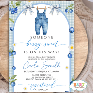 blueberry baby shower blueberry invitation blueberry baby invite blueberry shower theme blueberry party invite blueberry baby girl blueberry baby boy little blueberry baby baby shower invite baby shower printable printable baby invite fruit baby shower summer baby shower