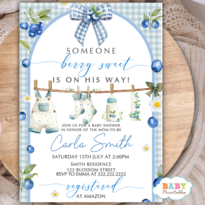 blueberry baby shower blueberry invitation blueberry baby invite blueberry shower theme blueberry party invite blueberry baby girl blueberry baby boy little blueberry baby baby shower invite baby shower printable printable baby invite fruit baby shower summer baby shower