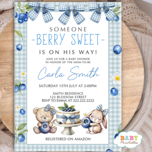 blueberry baby shower blueberry invitation blueberry baby invite blueberry shower theme blueberry party invite blueberry baby girl blueberry baby boy little blueberry baby baby shower invite baby shower printable printable baby invite fruit baby shower summer baby shower