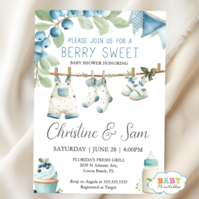 blueberry baby shower blueberry invitation blueberry baby invite blueberry shower theme blueberry party invite blueberry baby girl blueberry baby boy little blueberry baby baby shower invite baby shower printable printable baby invite fruit baby shower summer baby shower